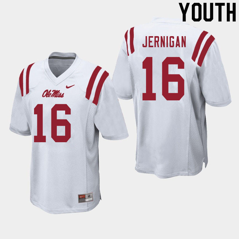 Jordan Jernigan Ole Miss Rebels NCAA Youth White #16 Stitched Limited College Football Jersey SDF1558PO